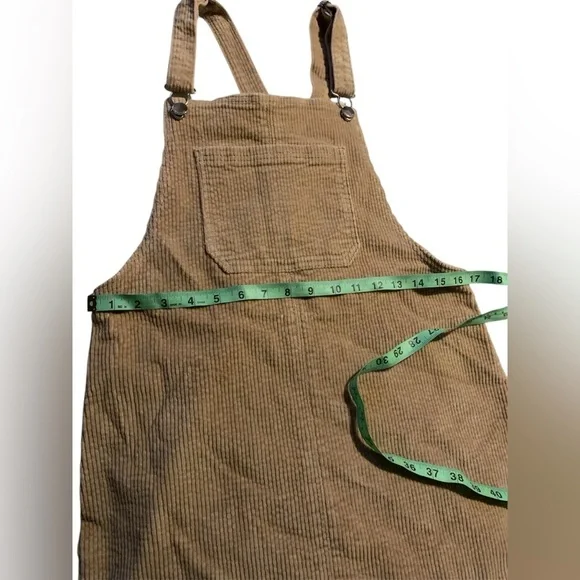Tinseltown small corduroy Tan Midi Dress with Adjustable Straps - Picture 2 of 6